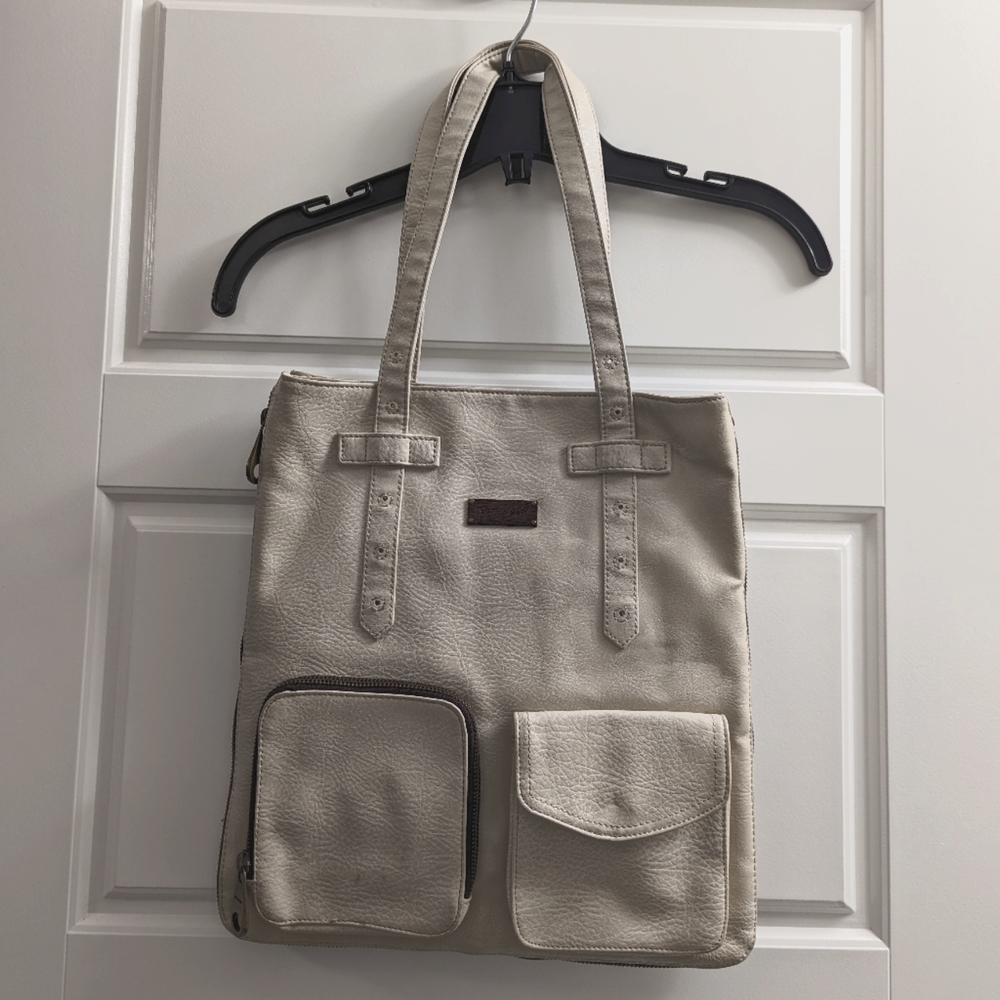 Matt & Nat Expandable Cream Tote Satchel